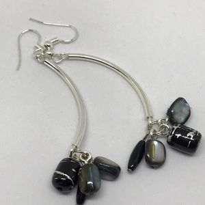 Black silver earrings